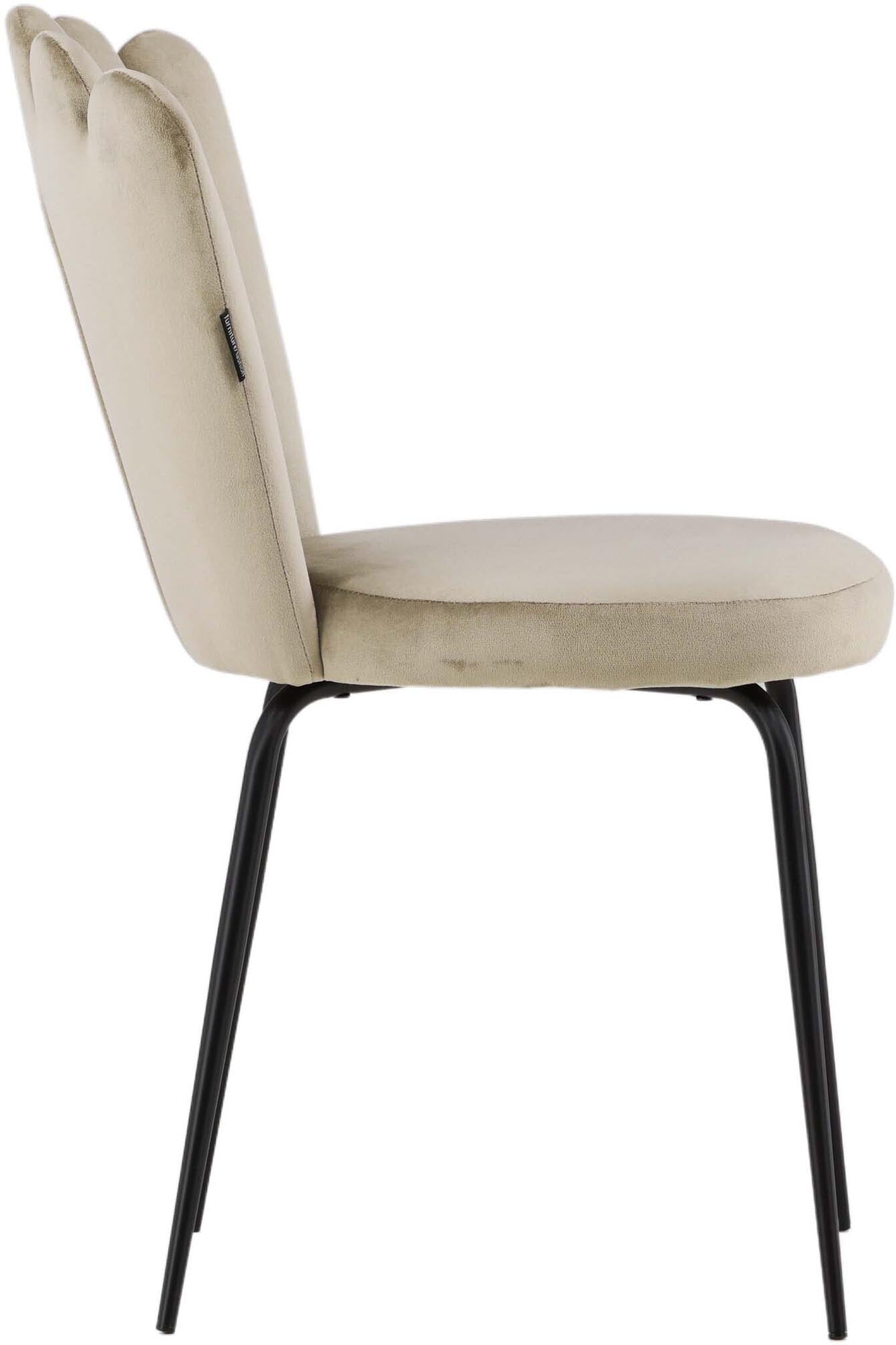 Entdecken Sie den Limhamn Stuhl: Eleganter Samt und robustes Metall vereinen sich für höchsten Komfort und Stil in Ihrem Esszimmer.