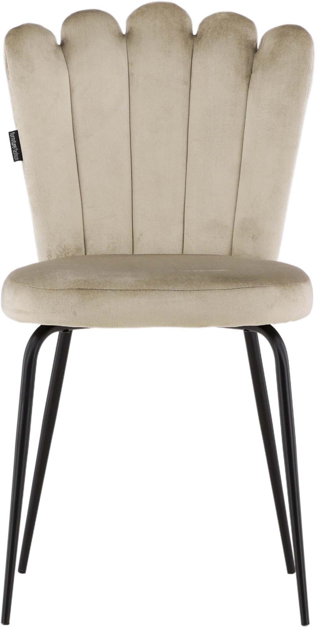 Limhamn Stuhl: Eleganter Samt vereint mit zeitlosem Metallgestell.