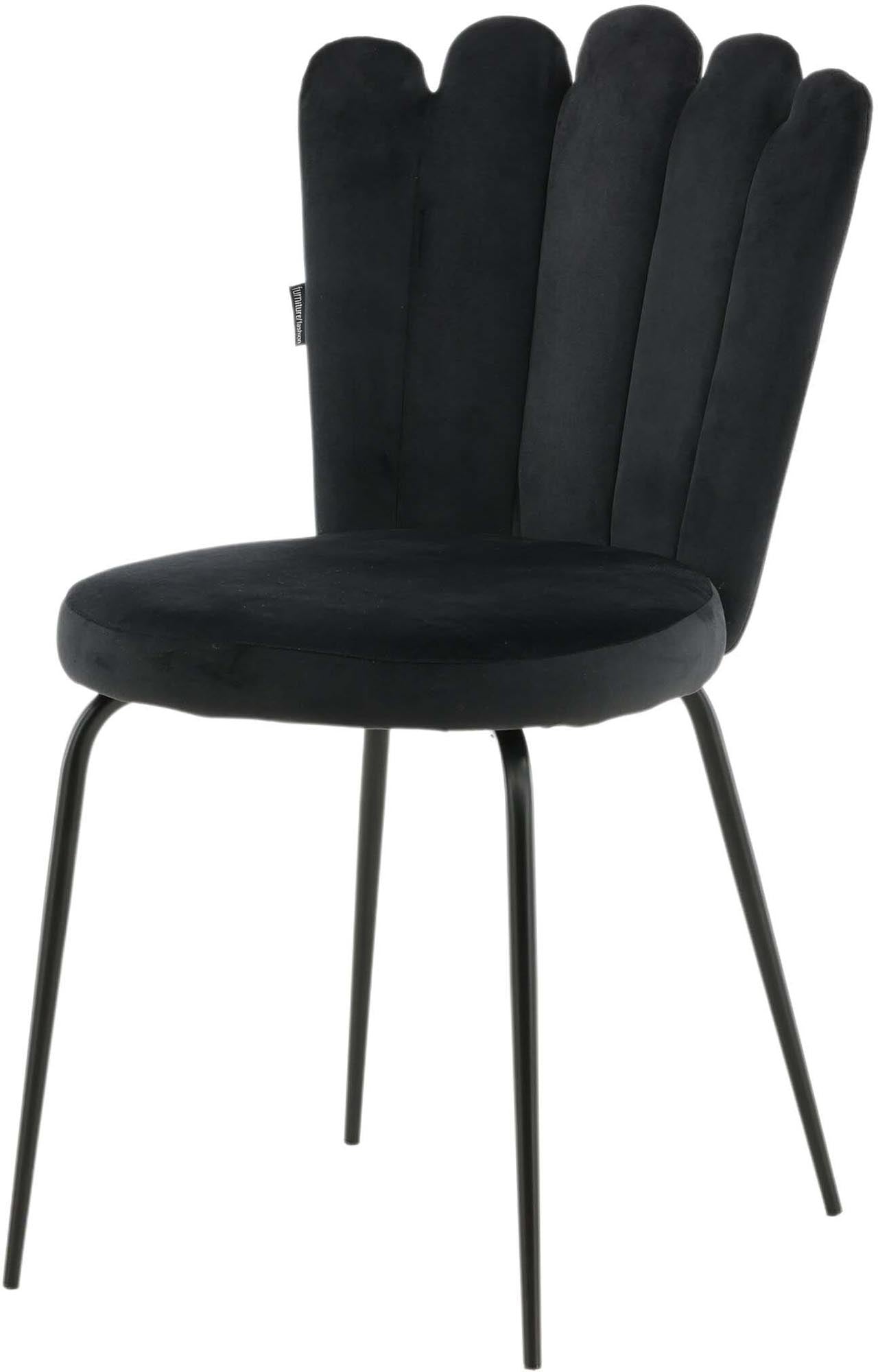 Limhamn Stuhl: Eleganter Samt vereint mit zeitlosem Metallgestell.