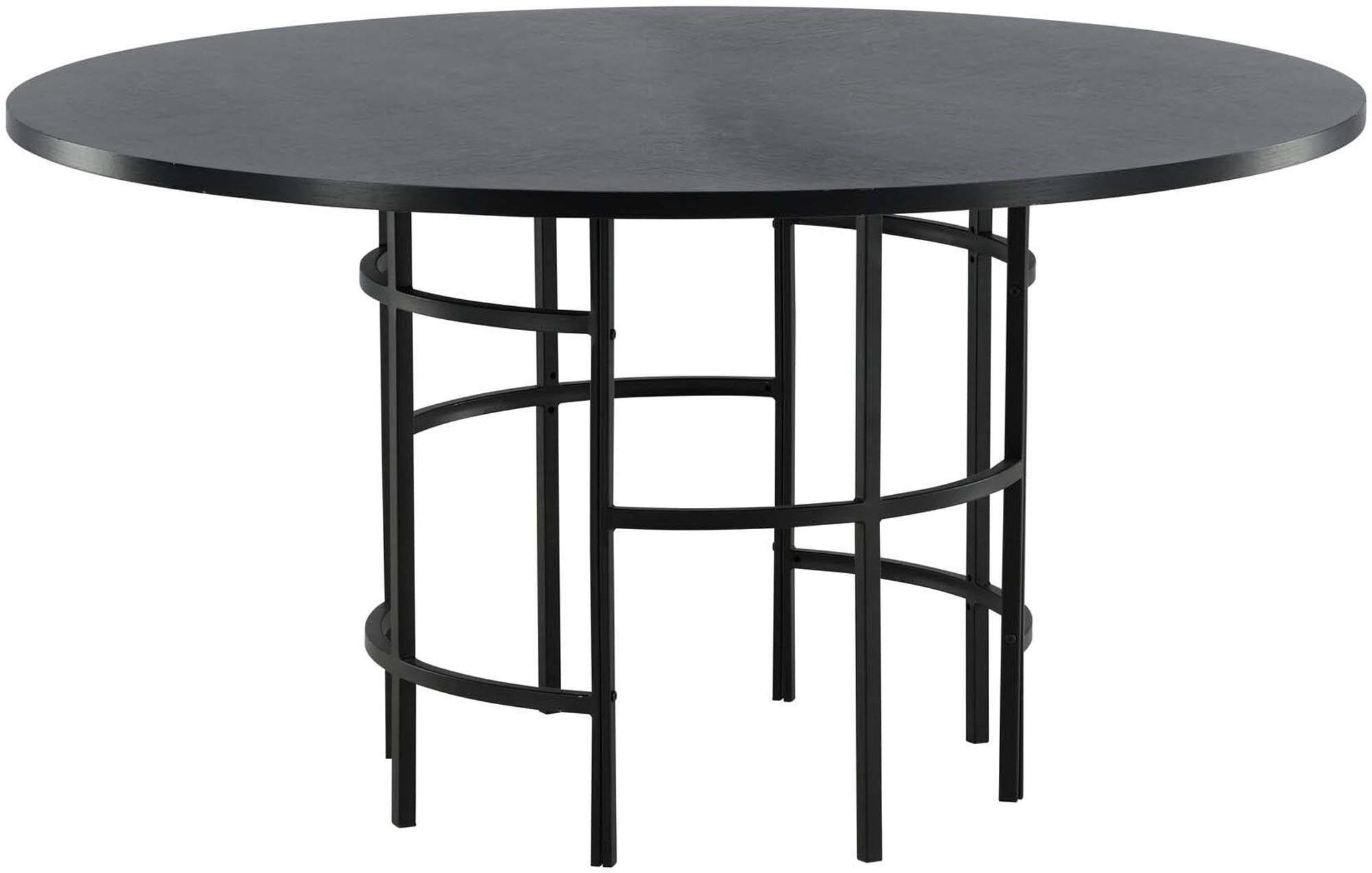 Eleganter Copenhagen Esstisch von Furniture Fashion: Runde MDF-Tischplatte, stabiles Metallgestell, ideal für festliche Anlässe und modernes Wohnen.