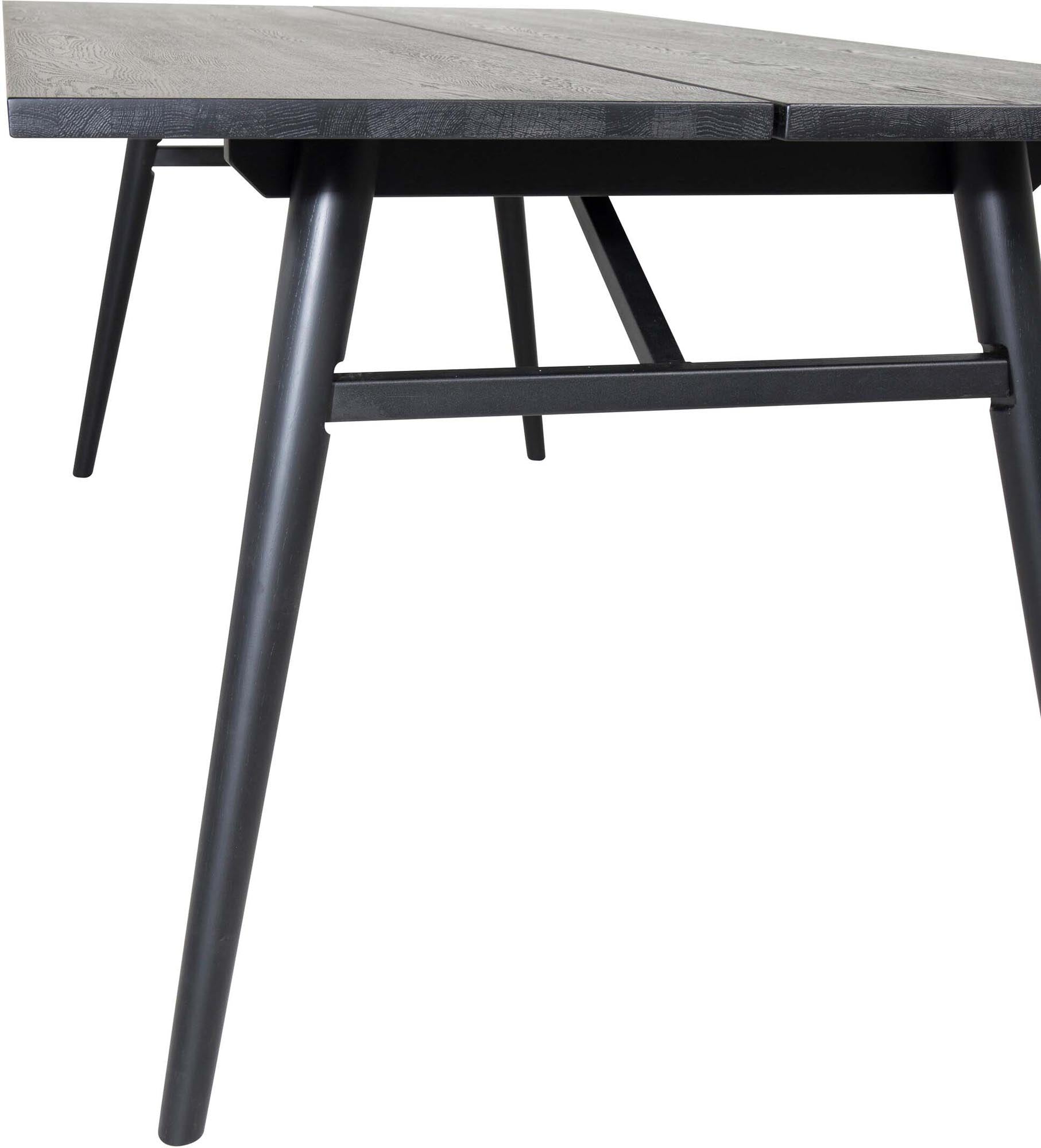 Eleganter ausziehbarer Tisch Sleek von Venture Home: Hochwertiges Furnier, einzigartiger Charakter und stilvolle Metallbeine für Ihr modernes Zuhause.