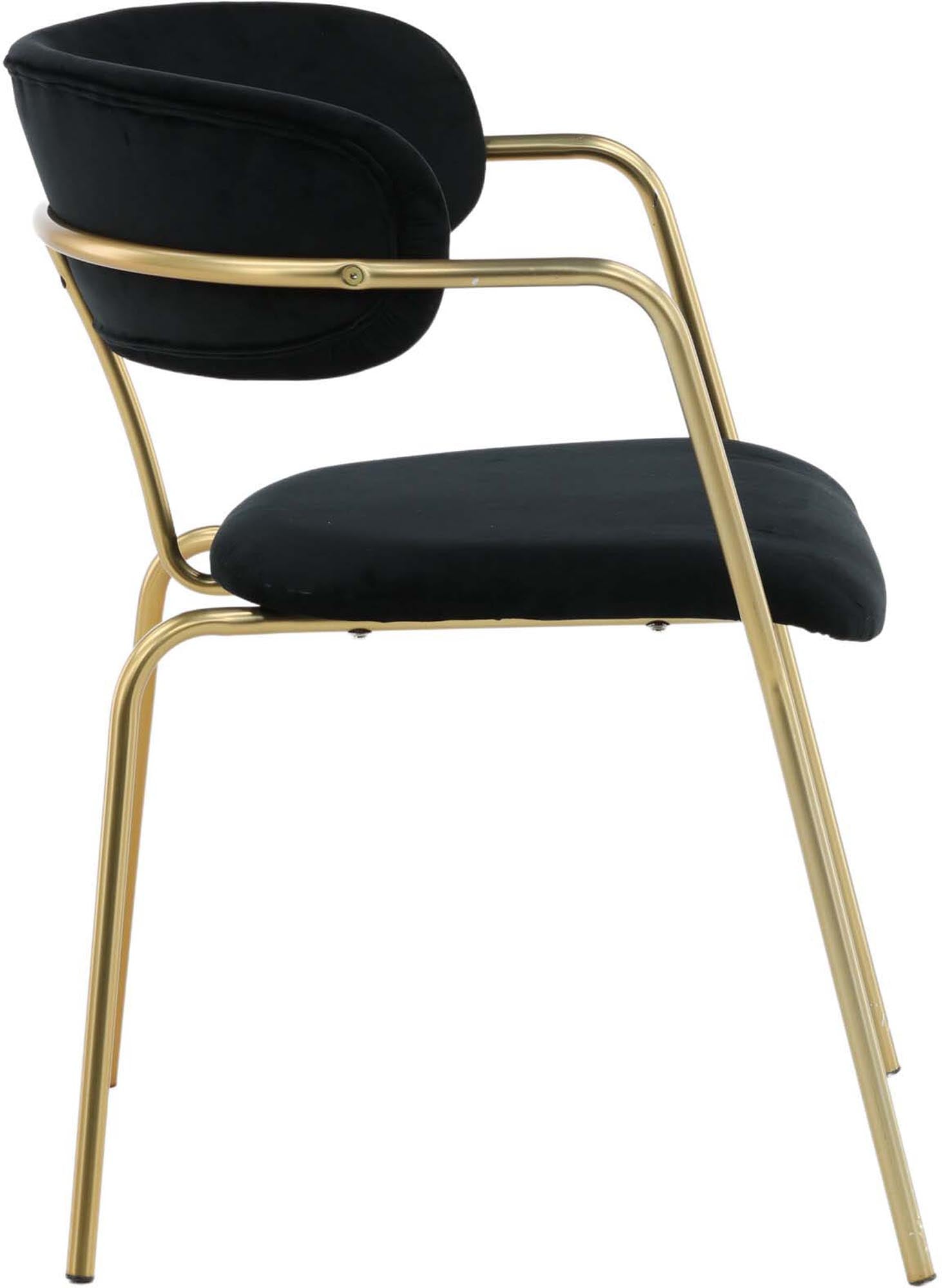 Eleganter Arrow Armlehnstuhl von Venture Home: Luxuriöser Samt, stabiler Metallrahmen und ergonomische Armlehnen für höchsten Sitzkomfort.