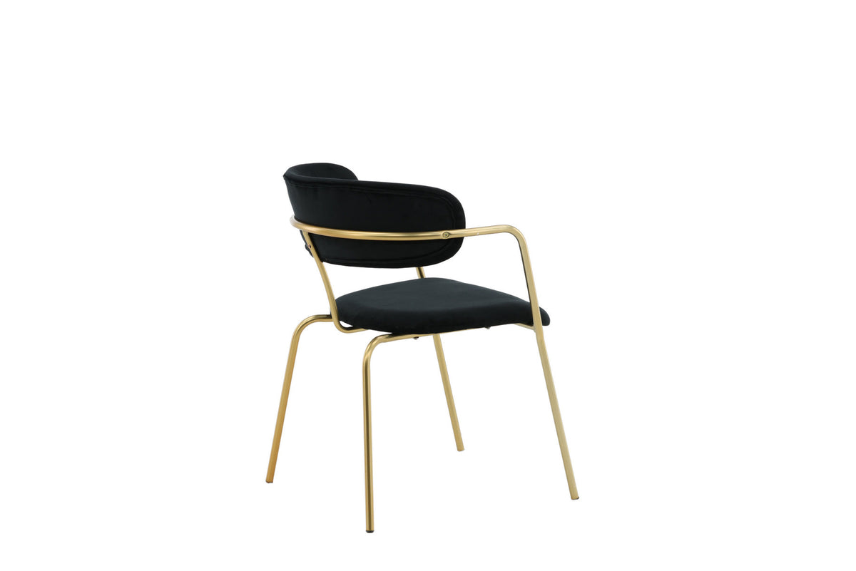 Arrow Armlehnstuhl in Schwarz/Gold präsentiert im Onlineshop von KAQTU Design AG. Stuhl mit Armlehne ist von Venture Home