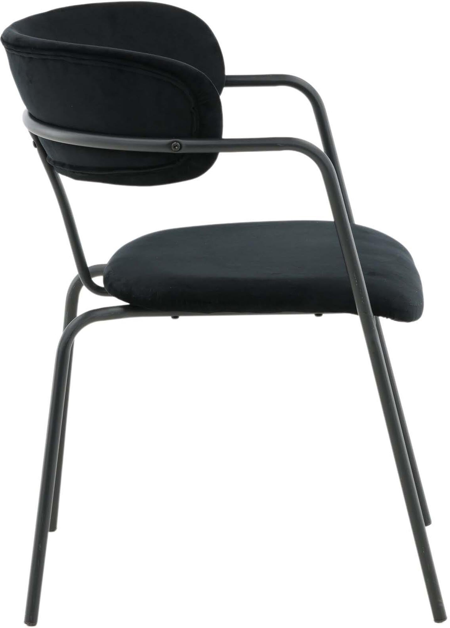 Entdecken Sie den eleganten Arrow Armlehnstuhl von Venture Home: stilvolles Design, komfortable Armlehnen und langlebiger Samt für Ihr Esszimmer.