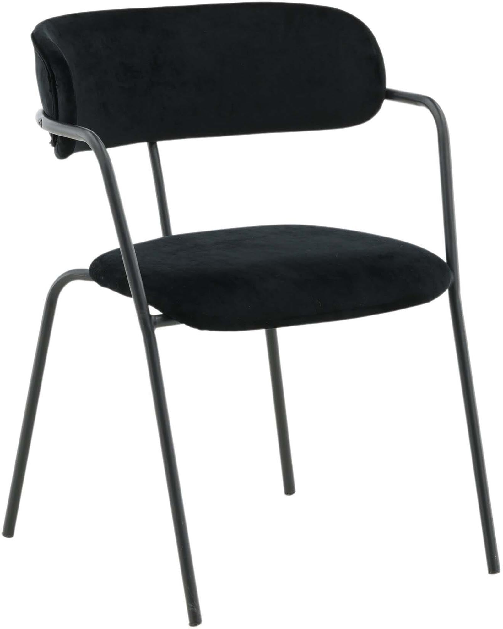 Eleganter Arrow Armlehnstuhl von Venture Home: Hochwertiger Samt und stabiler Metallrahmen vereinen Stil und Komfort für Ihr Esszimmer.