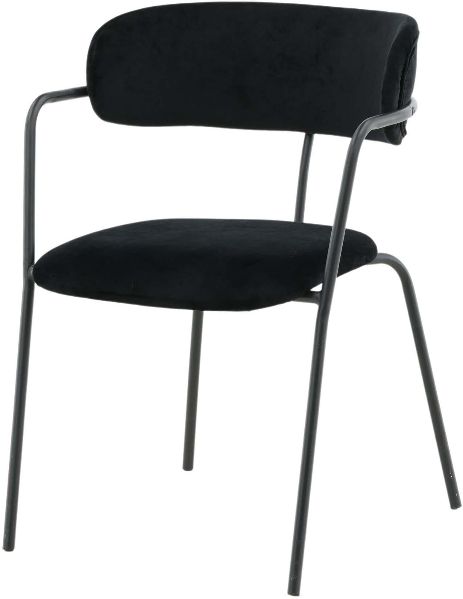 Eleganter Arrow Armlehnstuhl von Venture Home: Hochwertiger Samt und stabiler Metallrahmen vereinen Stil und Komfort für Ihr Esszimmer.