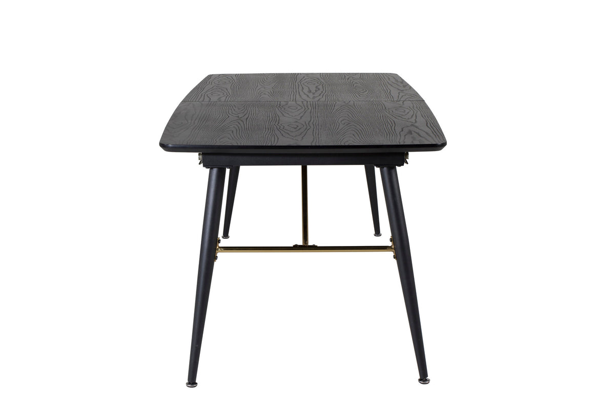 Gold ausziehbarer Tisch in Schwarz präsentiert im Onlineshop von KAQTU Design AG. Esstisch ist von Venture Home