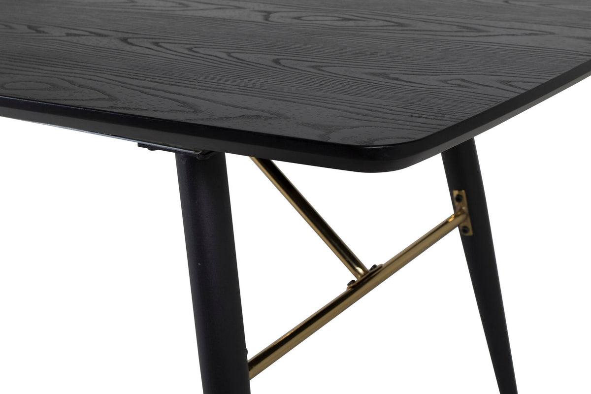 Gold ausziehbarer Tisch in Schwarz präsentiert im Onlineshop von KAQTU Design AG. Esstisch ist von Venture Home
