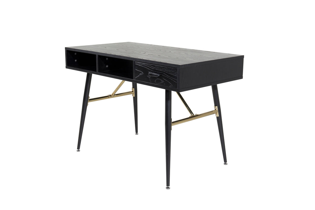 Gold Schreibtisch in Schwarz präsentiert im Onlineshop von KAQTU Design AG. Schreibtisch ist von Venture Home