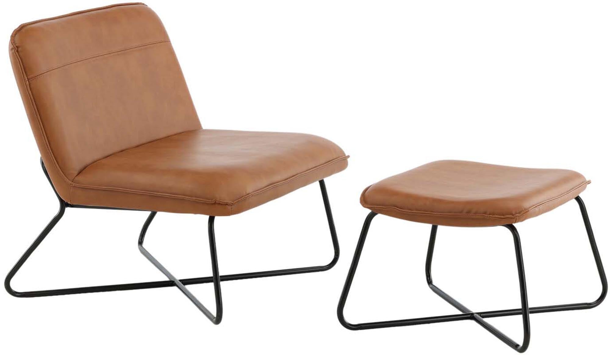 X-Lounge Stuhl von Venture Home: Eleganter Sessel mit luxuriöser PU-Polsterung und robusten Vintage-Beinen für stilvolles Wohnen.