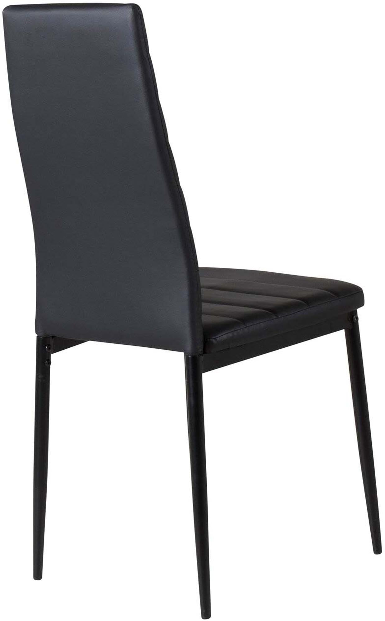 Erleben Sie den Slim Esszimmerstuhl von Venture Home: Eleganz trifft Komfort mit hochwertigem Kunstleder und stabilen Metallbeinen.