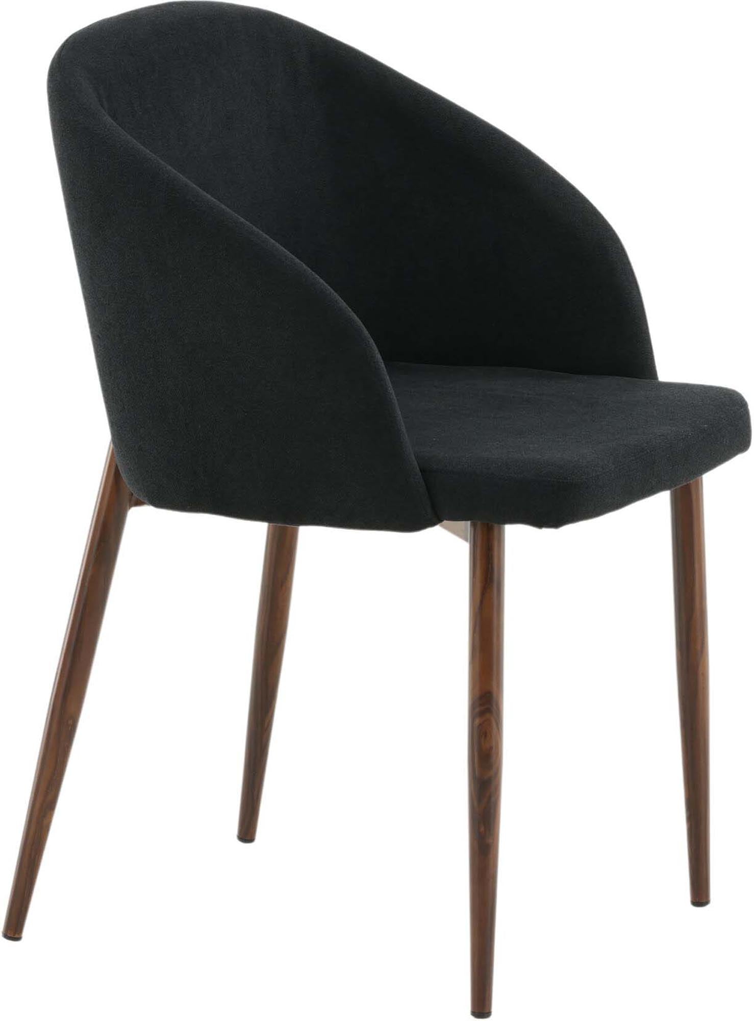 Entdecken Sie den Bogenstuhl von Venture Home: Ein stilvolles Möbelstück aus Walnuss-gewalztem Metall und pflegeleichtem Polyester, das Komfort und Eleganz vereint.