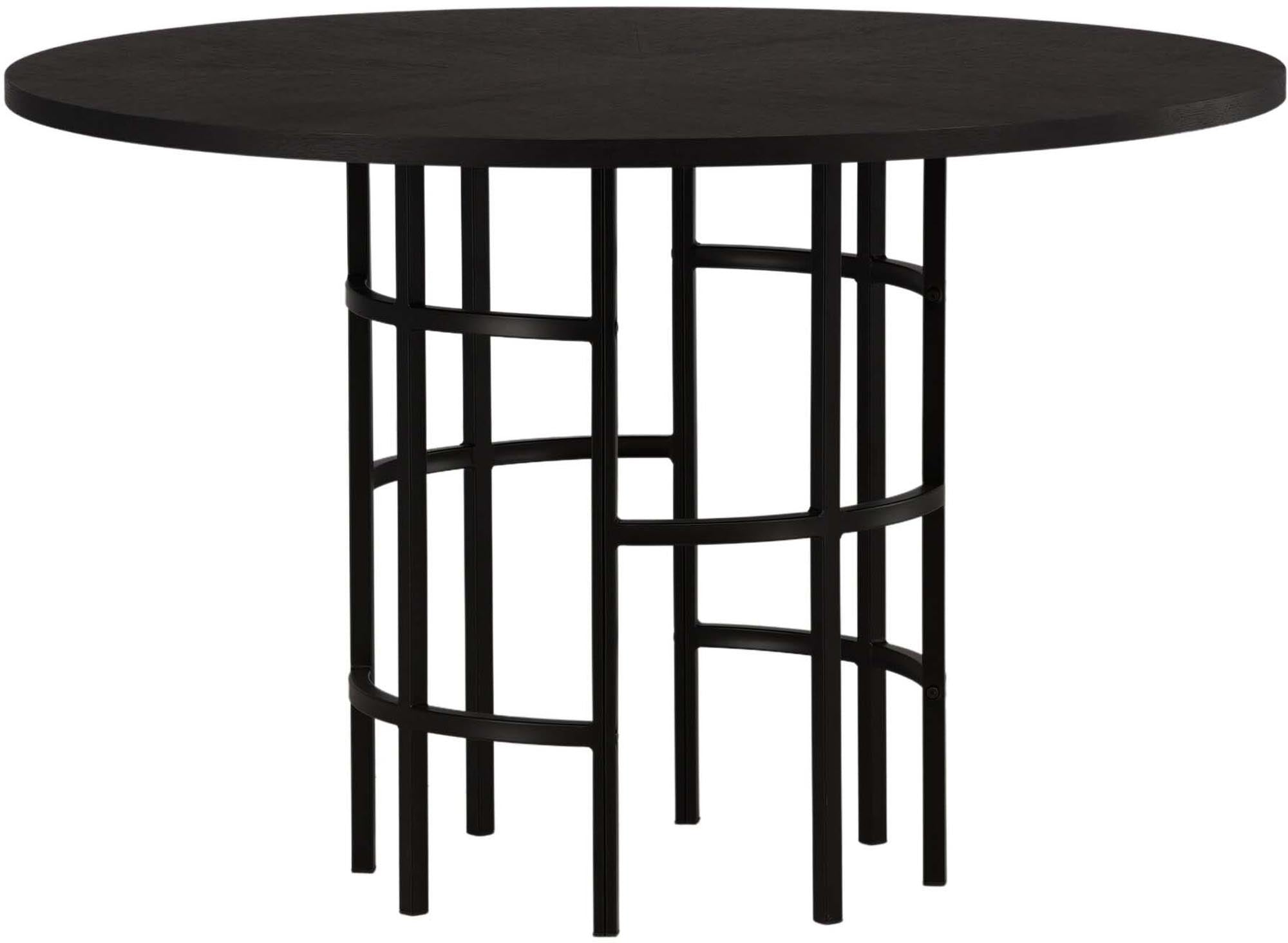 Copenhagen Esstisch: Eleganter MDF-Tisch mit schwarzem Metallgestell für moderne Esszimmergestaltung und gesellige Runden.