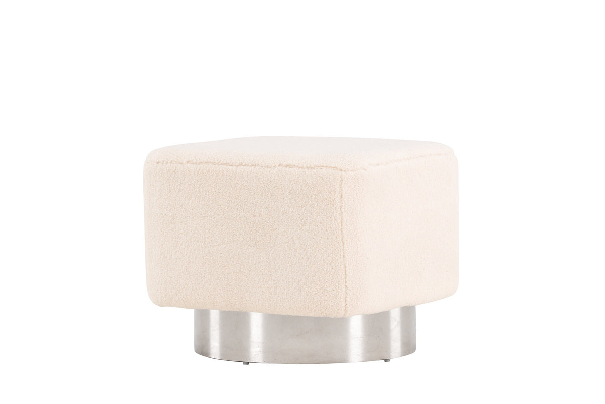 Newton Hocker in Cremefarben präsentiert im Onlineshop von KAQTU Design AG. Pouf ist von Venture Home