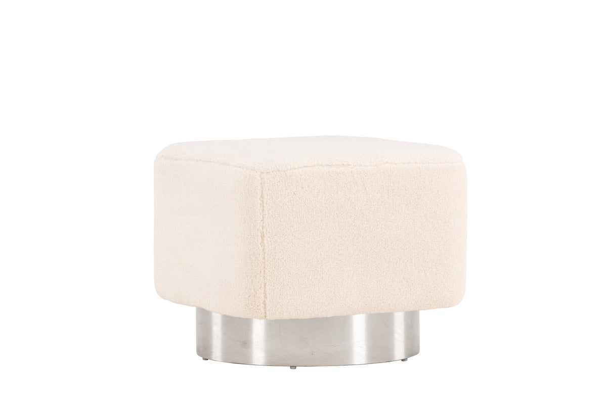 Newton Hocker in Cremefarben präsentiert im Onlineshop von KAQTU Design AG. Pouf ist von Venture Home