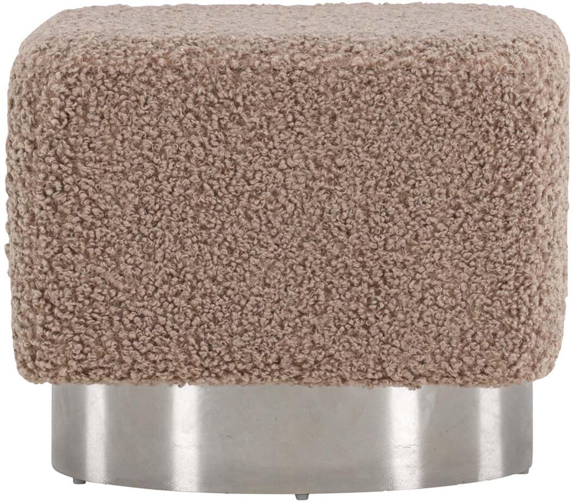 Eleganter Newton Hocker von Venture Home, gefertigt aus weichem Teddy-Stoff. Ideal für Komfort und modernes Design in jedem Raum.