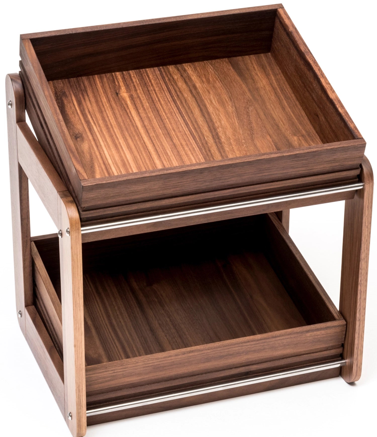 Entdecken Sie die FANTASY Brotbox 2 Ebenen 2xGN 1/2 von Maison Truffe. Hochwertige Walnussholz-Brotbox für frische Backwaren, 66x46x37 cm.