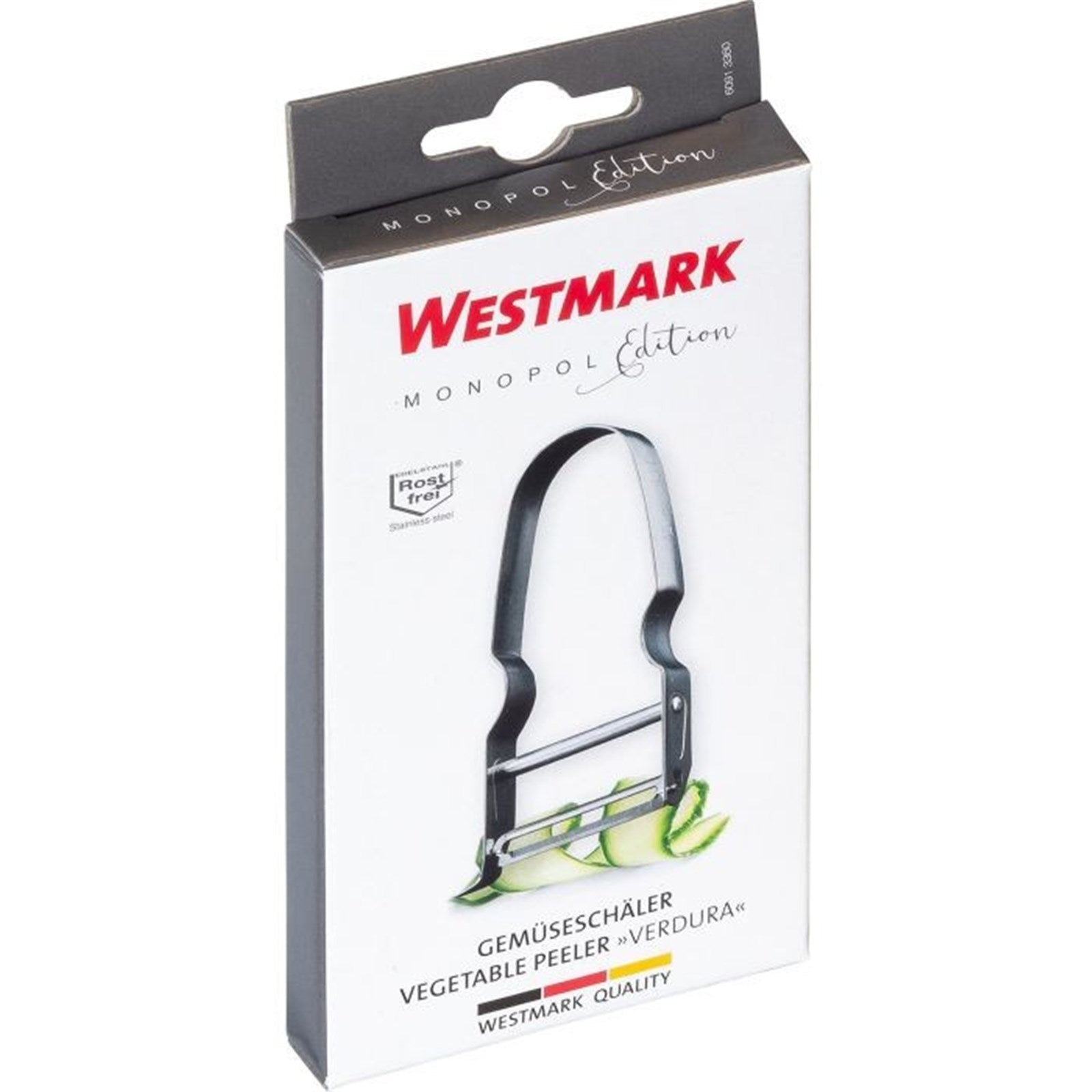 Praktischer Westmark Schäler Verdura, perfekt für Spargel und Gemüse, ergonomisch, kompakt, für präzises und einfaches Schälen.