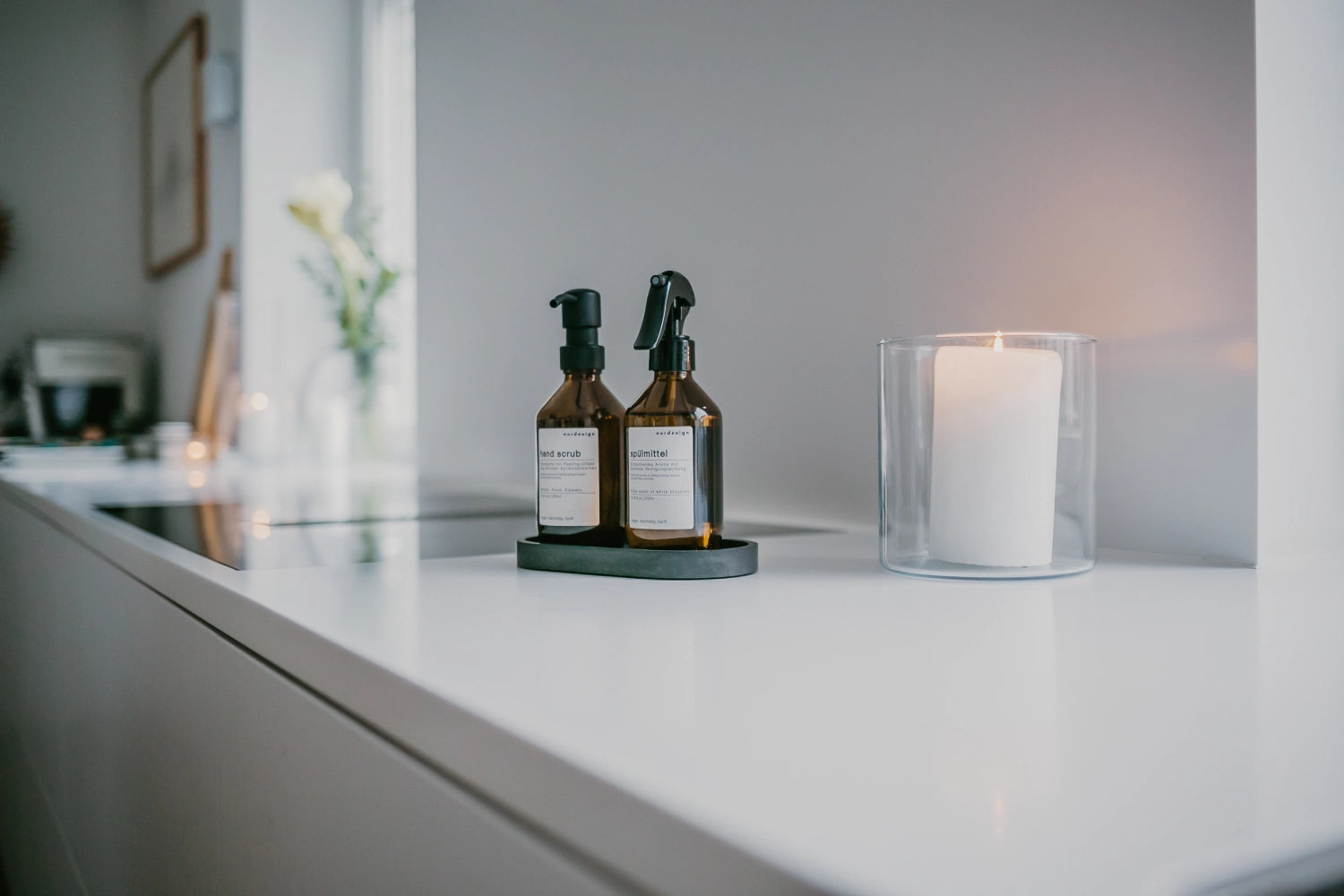 Vassoio decorativo in cemento profondo nero 18x9.5x1.7cm