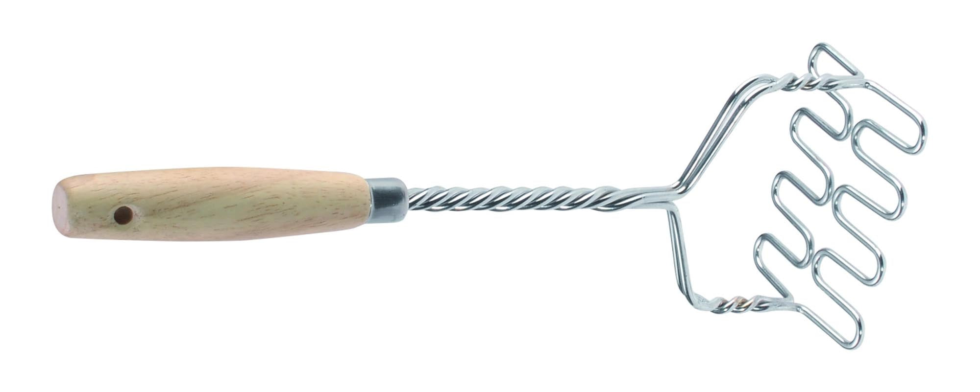 Hochwertiger Kartoffelstampfer aus Edelstahl von Westmark, ergonomisch mit Holzgriff, ideal für perfekten Kartoffelbrei und Pürees.