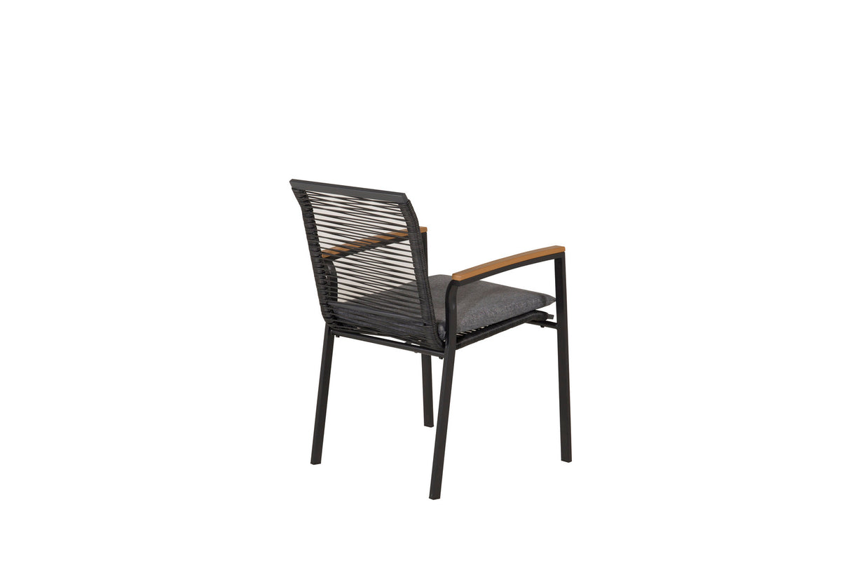 Dallas Gartenstuhl in Schwarz präsentiert im Onlineshop von KAQTU Design AG. Gartenstuhl mit Armlehnen ist von Venture Home