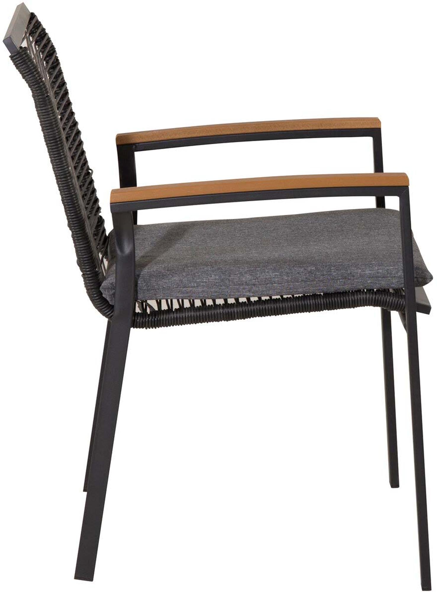 Entdecken Sie den Dallas Gartenstuhl von Venture Home – ein eleganter, wetterfester Stuhl mit Armlehnen, der Komfort und modernes Design vereint.