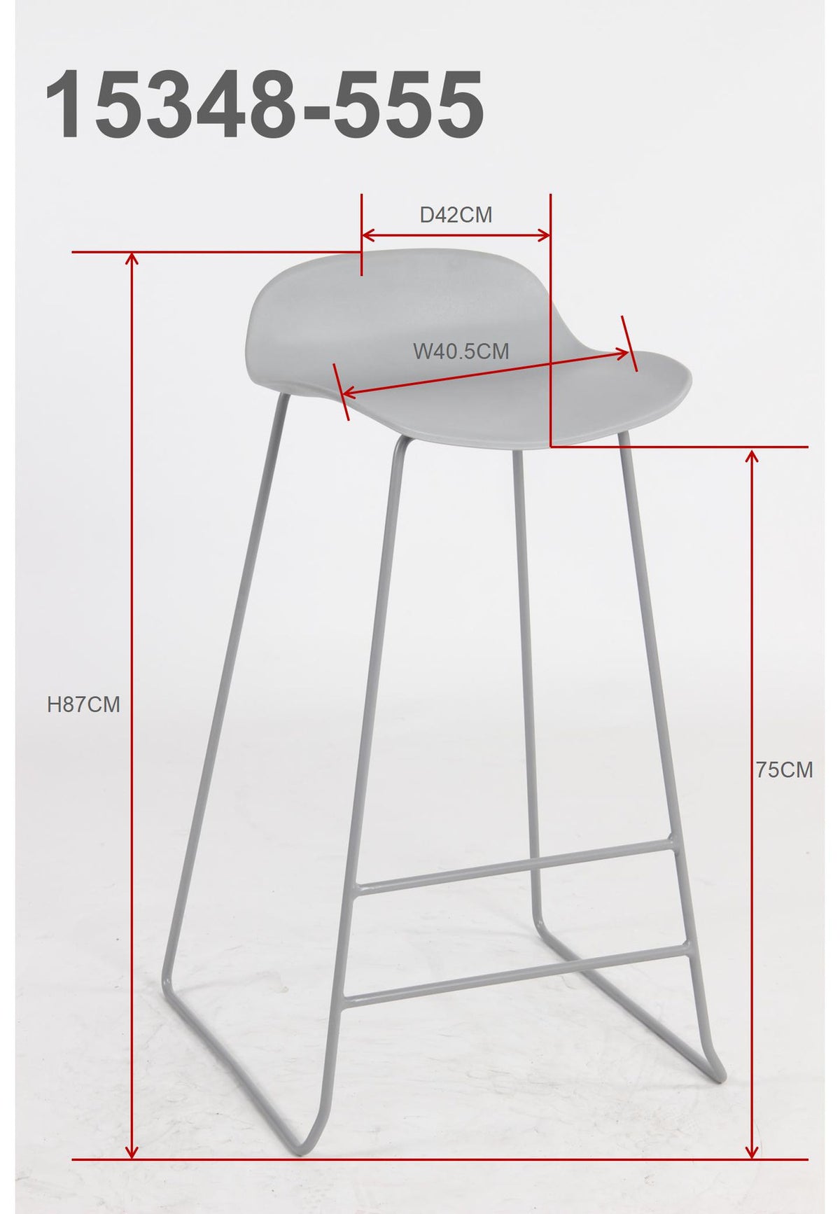 Wave Barstuhl in Grau präsentiert im Onlineshop von KAQTU Design AG. Barstuhl ist von Venture Home