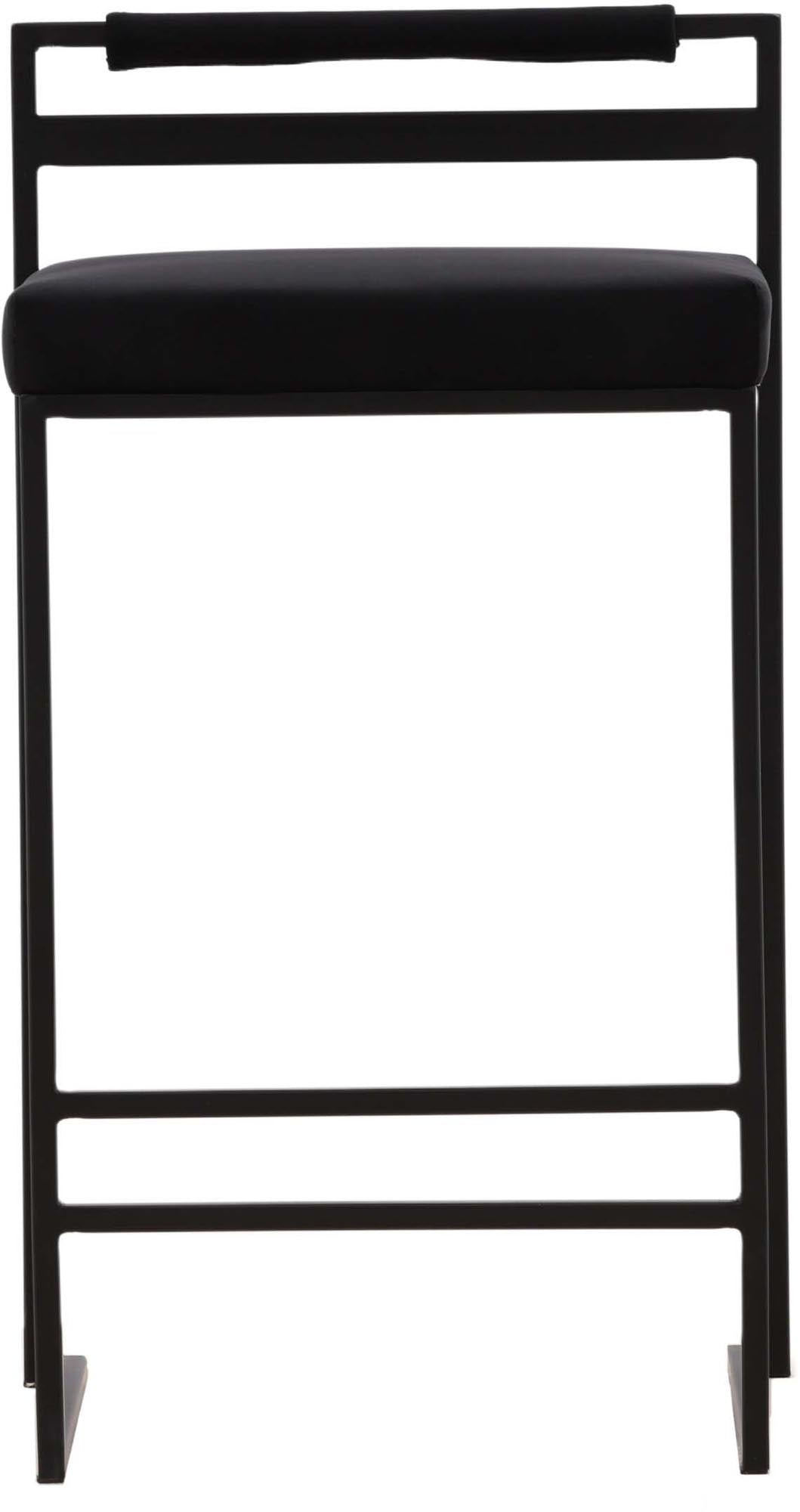 Erleben Sie den Opelika Barstuhl von Venture Home: luxuriöser Samt, stabile Stahlkonstruktion und zeitloses Design für jeden Raum.