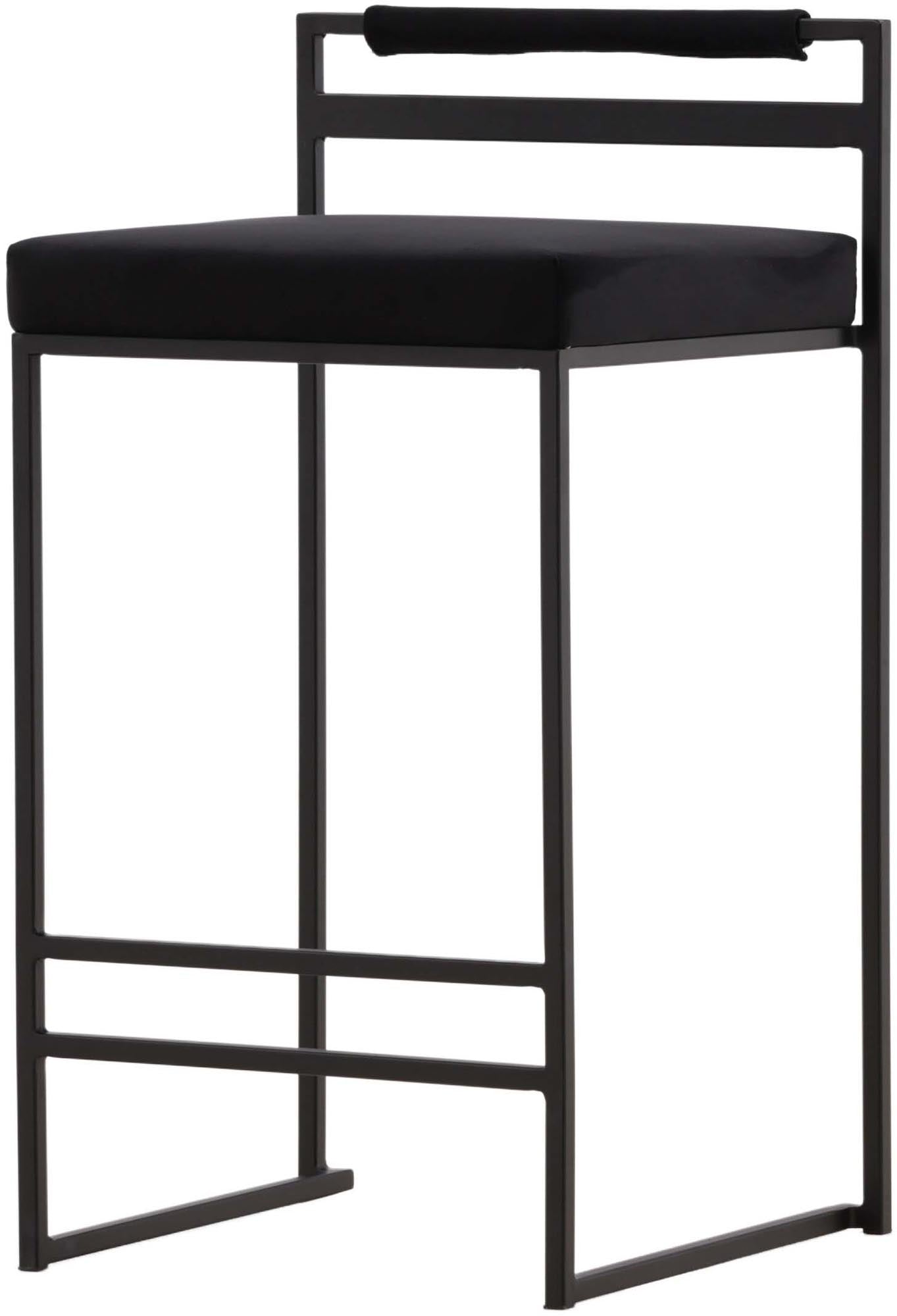 Entdecken Sie den Opelika Barstuhl von Venture Home: stilvoller Samt, robuste Beine und vielseitige Eleganz für Ihr Zuhause.