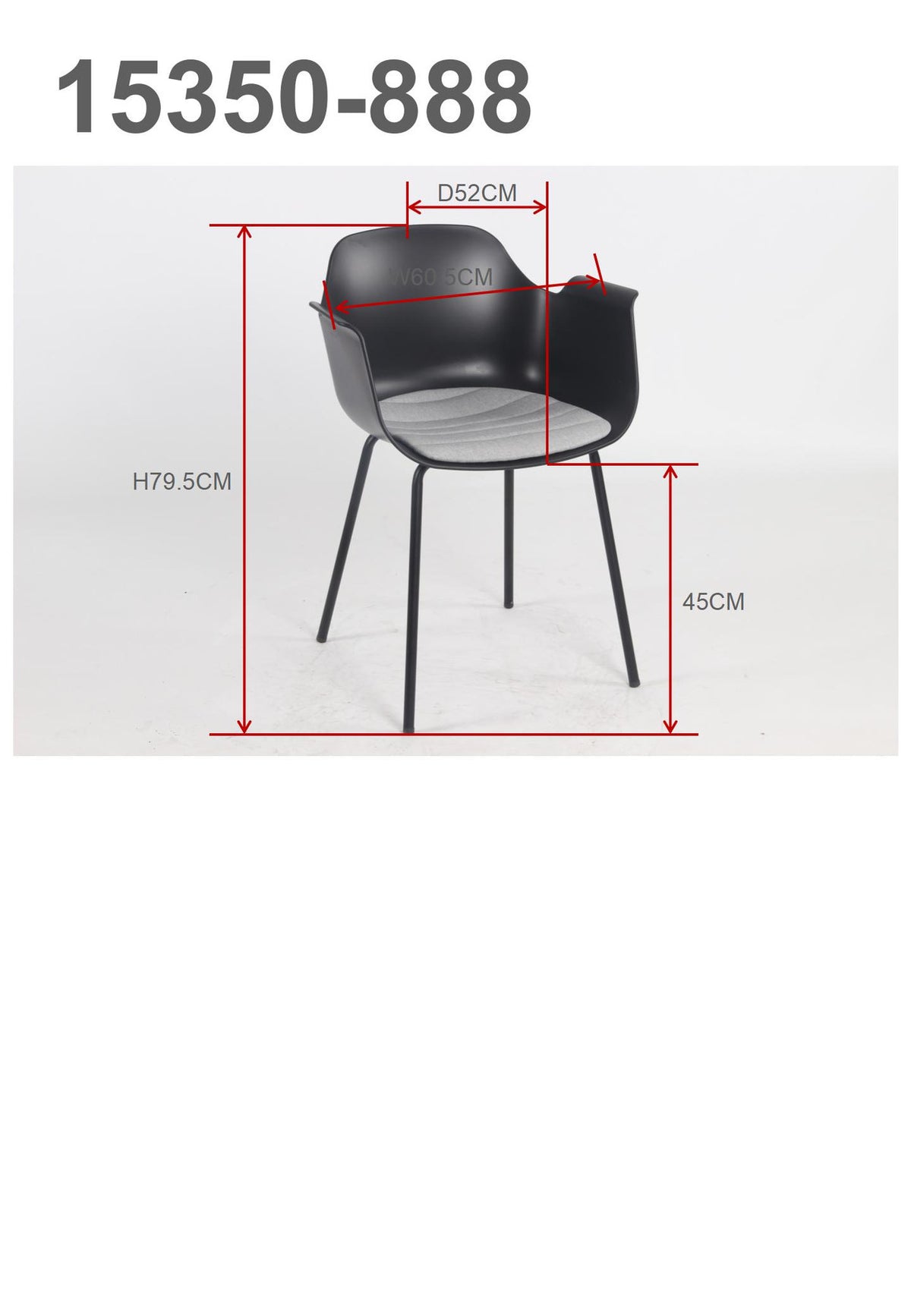 Comfort Plastic Stuhl in Grau präsentiert im Onlineshop von KAQTU Design AG. Stuhl mit Armlehne ist von Venture Home