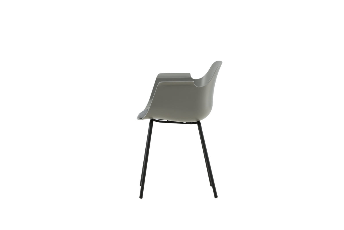 Comfort Plastic Stuhl in Grau präsentiert im Onlineshop von KAQTU Design AG. Stuhl mit Armlehne ist von Venture Home