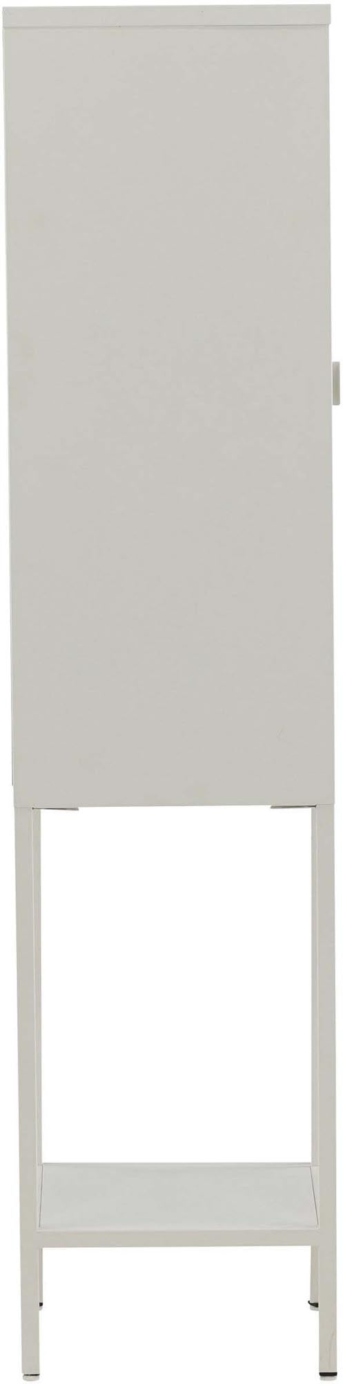 Entdecken Sie den Mischa Kabinett von Venture Home: Ein stilvoller, robuster Schrank aus schwarzem Stahl, perfekt für kleine Räume und vielseitige Nutzung.