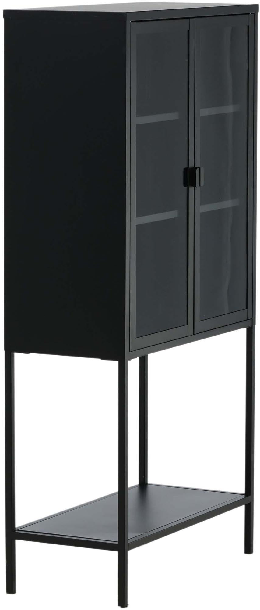 Entdecken Sie den Mischa Kabinett von Venture Home: Ein eleganter, robuster Schrank aus pulverbeschichtetem Stahl, perfekt für stilvolle Aufbewahrung.