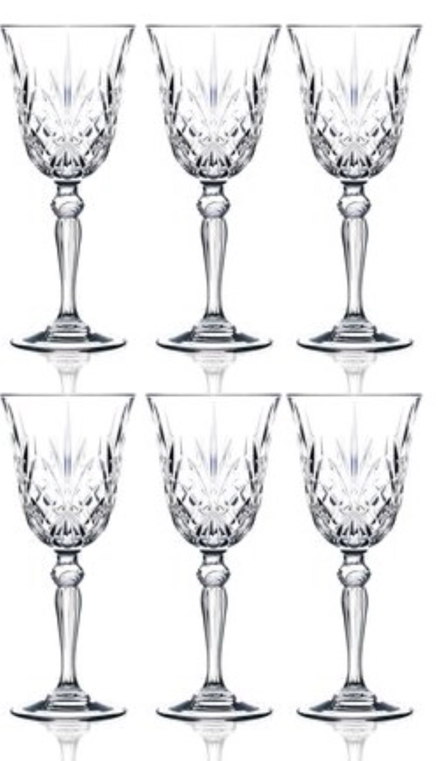 Entdecken Sie das elegante 6er Set Melodia Weinglas von RCR. Hochwertiges Glas, ideal für Rot- und Weißwein, perfekt für jeden Anlass.