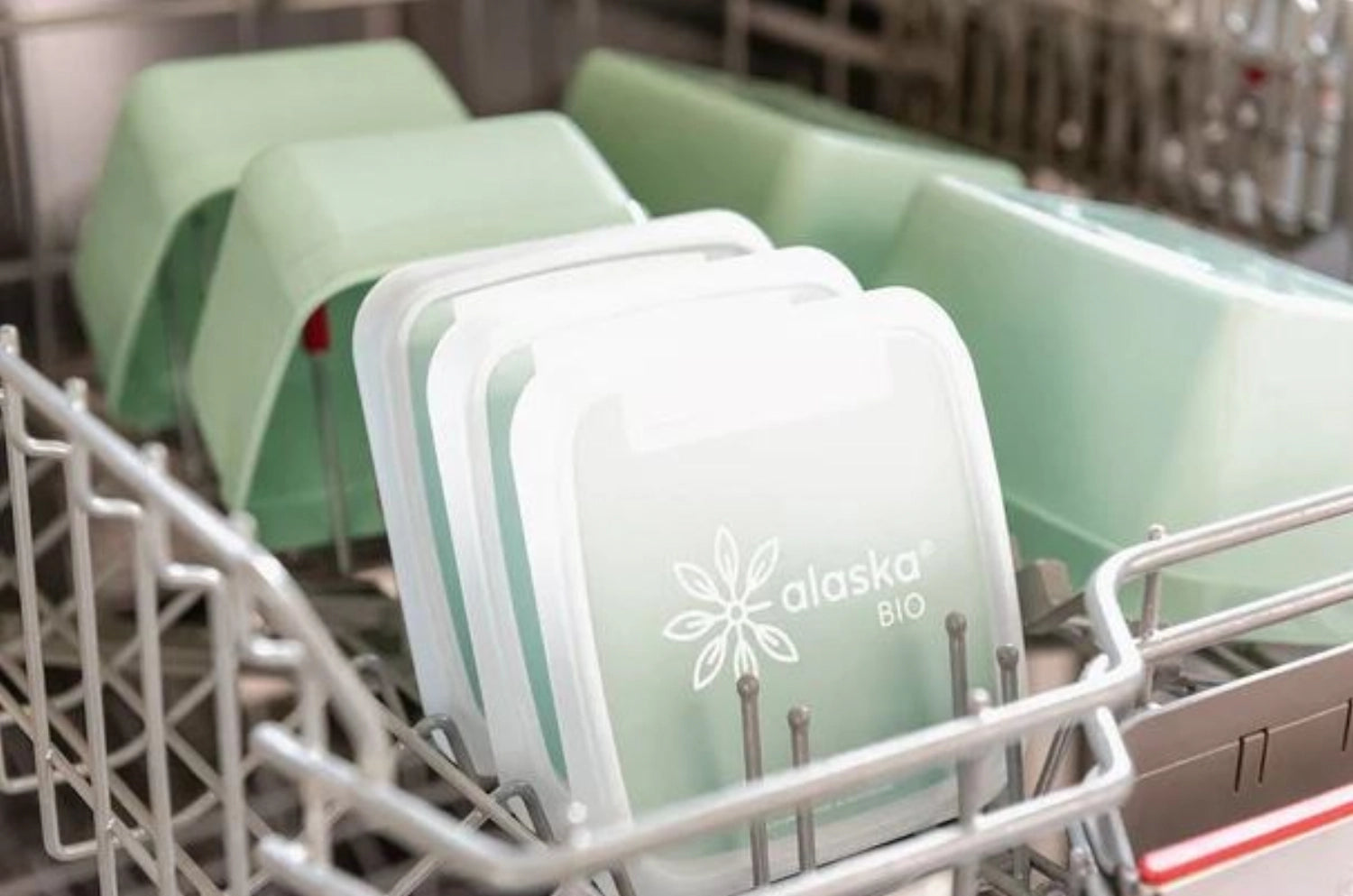 3er Set Alaska Bio Gefrierboxen 1000ml grün in Grün präsentiert im Onlineshop von KAQTU Design AG. Snackbox ist von Amuse