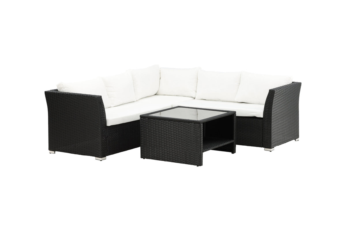 Haiti Ecksofa Outdoorset 70cm in Schwarz / Weiss präsentiert im Onlineshop von KAQTU Design AG. Loungeset ist von Venture Home