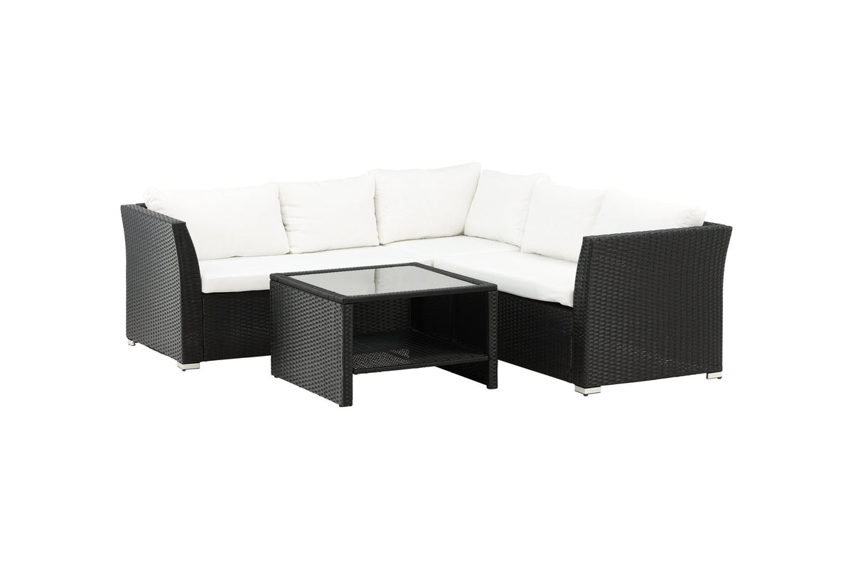 Haiti Ecksofa Outdoorset 70cm in Schwarz / Weiss präsentiert im Onlineshop von KAQTU Design AG. Loungeset ist von Venture Home