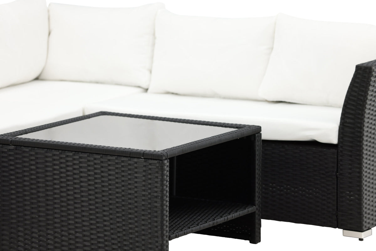 Haiti Ecksofa Outdoorset 70cm in Schwarz / Weiss präsentiert im Onlineshop von KAQTU Design AG. Loungeset ist von Venture Home