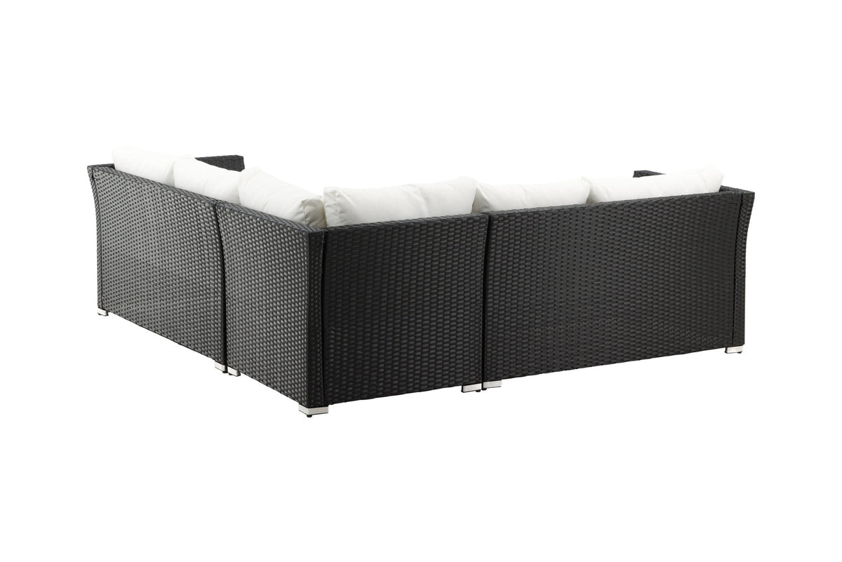 Haiti Ecksofa Outdoorset 70cm in Schwarz / Weiss präsentiert im Onlineshop von KAQTU Design AG. Loungeset ist von Venture Home