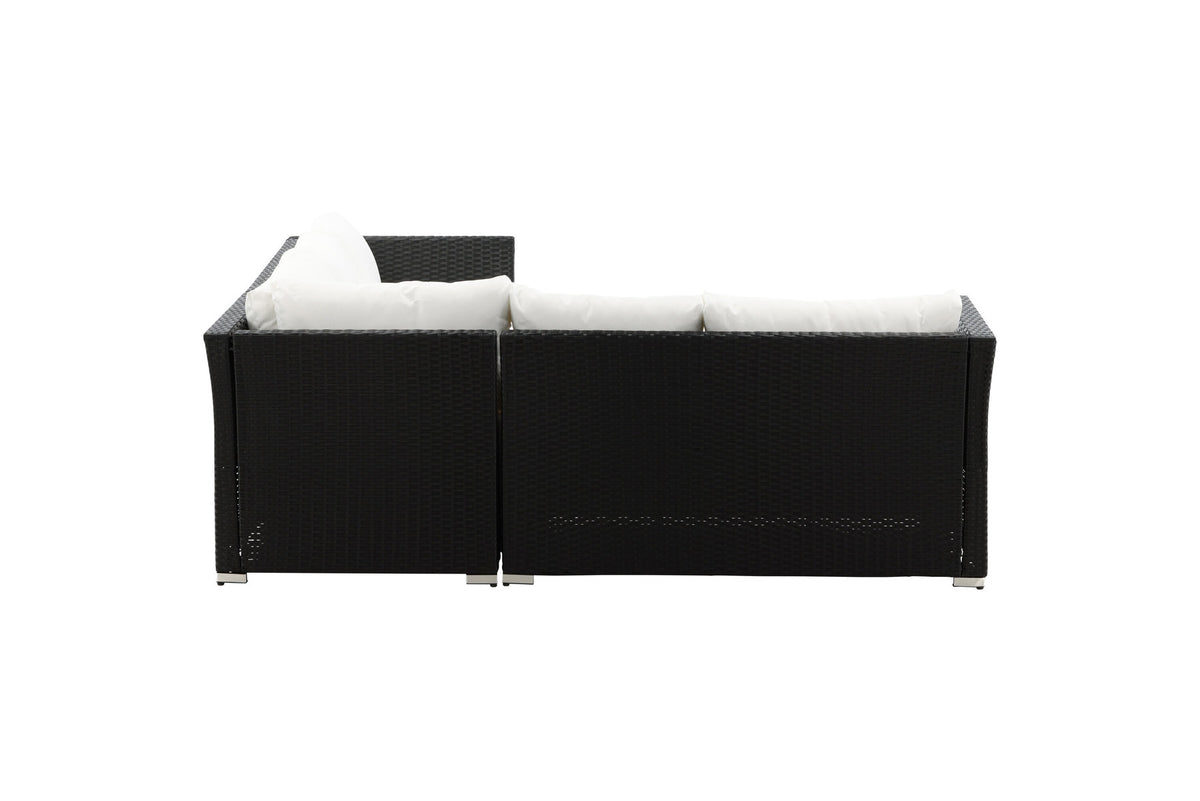 Haiti Ecksofa Outdoorset 70cm in Schwarz / Weiss präsentiert im Onlineshop von KAQTU Design AG. Loungeset ist von Venture Home