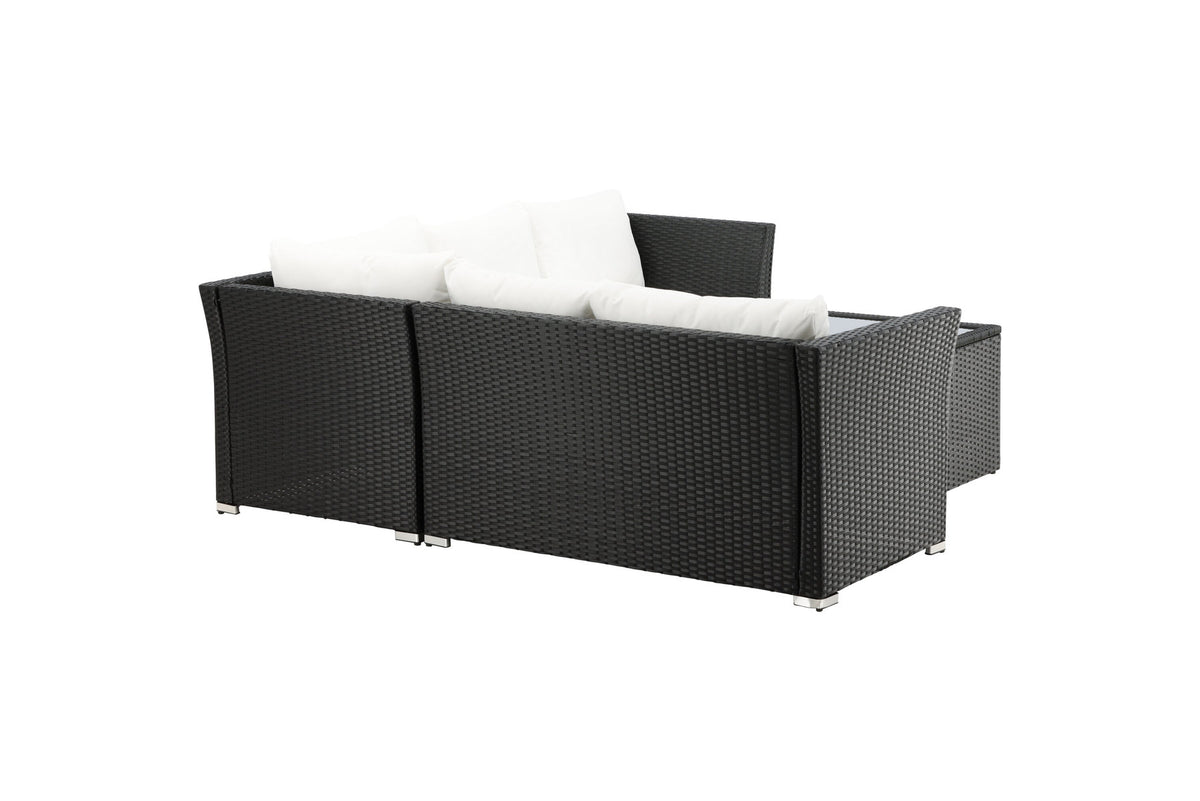 Haiti Ecksofa Outdoorset 70cm in Schwarz / Weiss präsentiert im Onlineshop von KAQTU Design AG. Loungeset ist von Venture Home