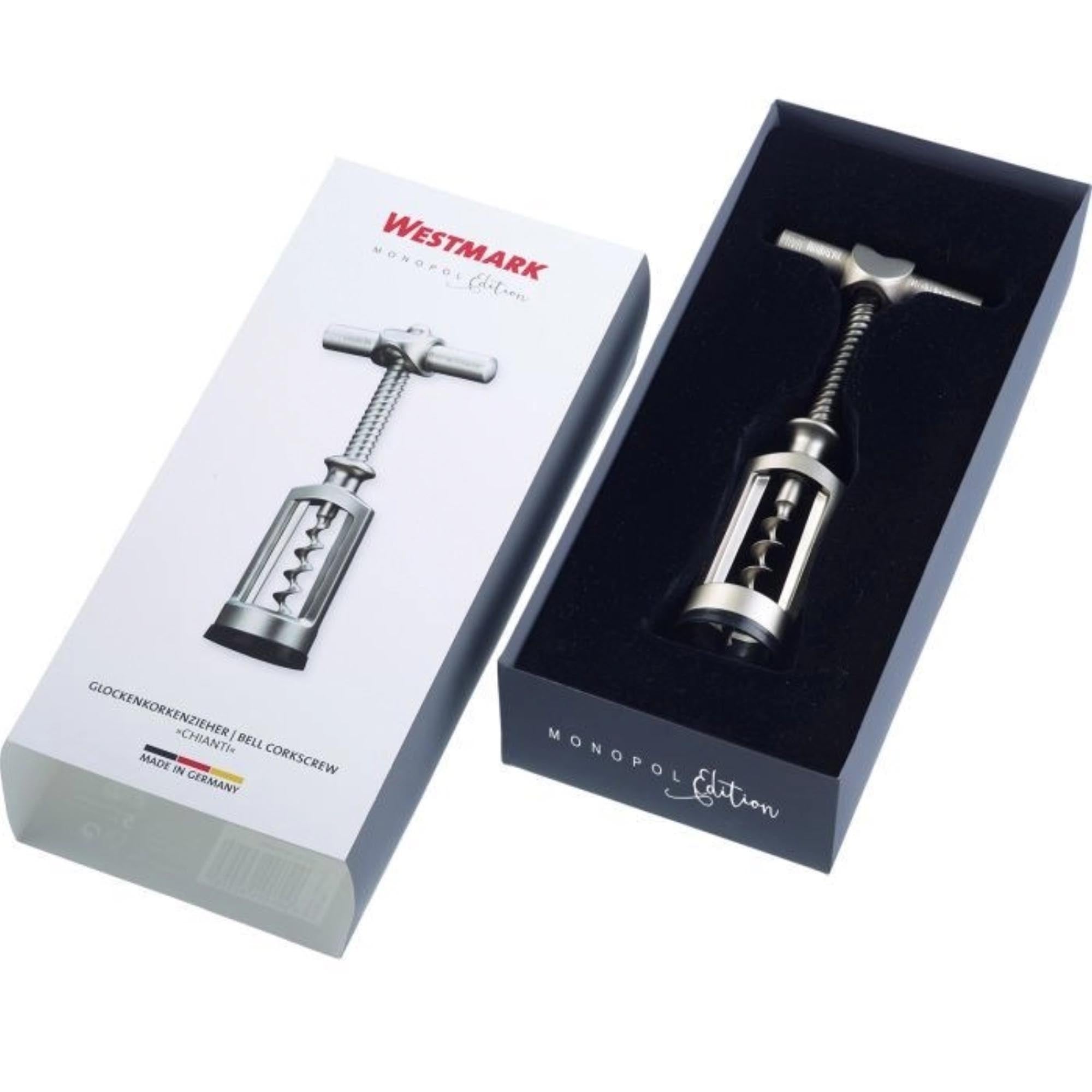 Stilvoller Glockenkorkenzieher Chianti von Westmark, edelmattiert, 15.5x7x3 cm, perfekt für einfaches Öffnen von Weinflaschen.