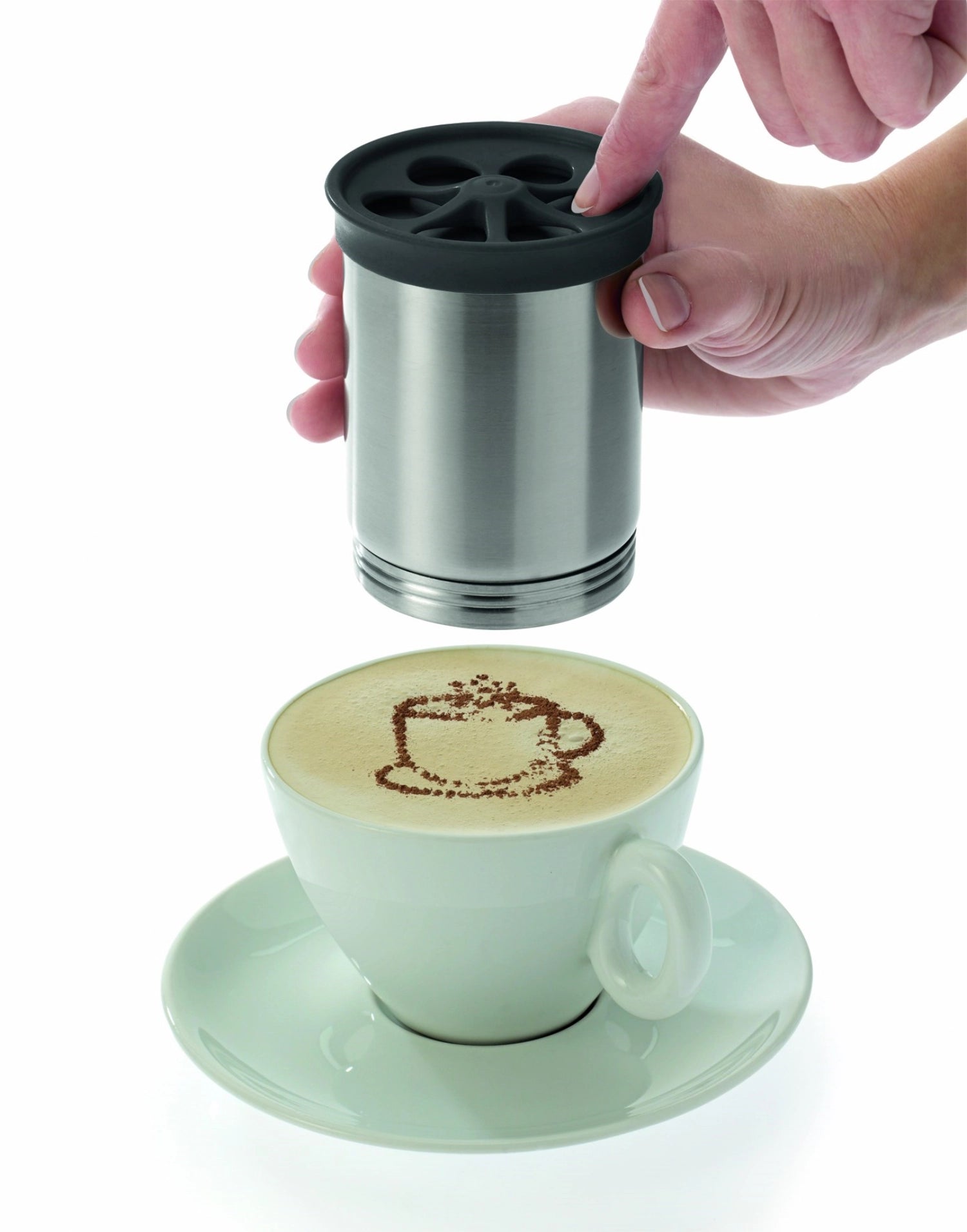 Verleihen Sie Ihren Backkreationen den perfekten Feinschliff mit dem Westmark Dekorier- und Kakaostreuer (75x75x11 cm) aus hochwertigem Edelstahl und Kunststoff.