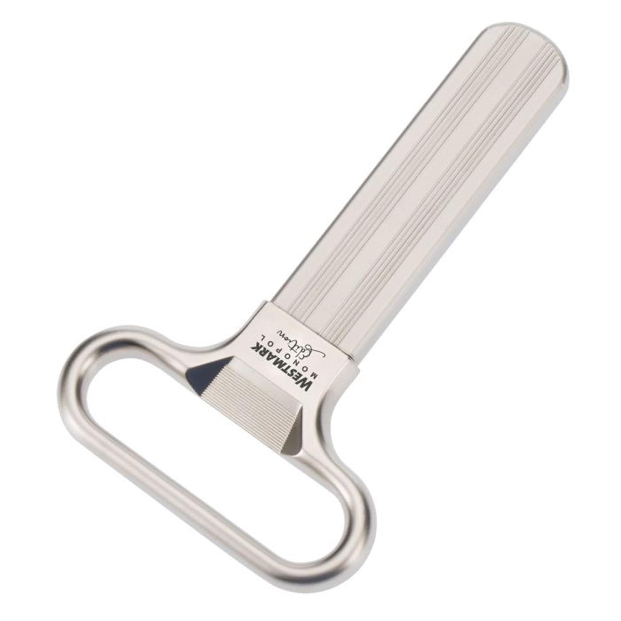 Eleganter Ah-So Ent- und Verkorker von Westmark, edelmattiert, 11x6.5x1cm, ideal für Weinliebhaber.