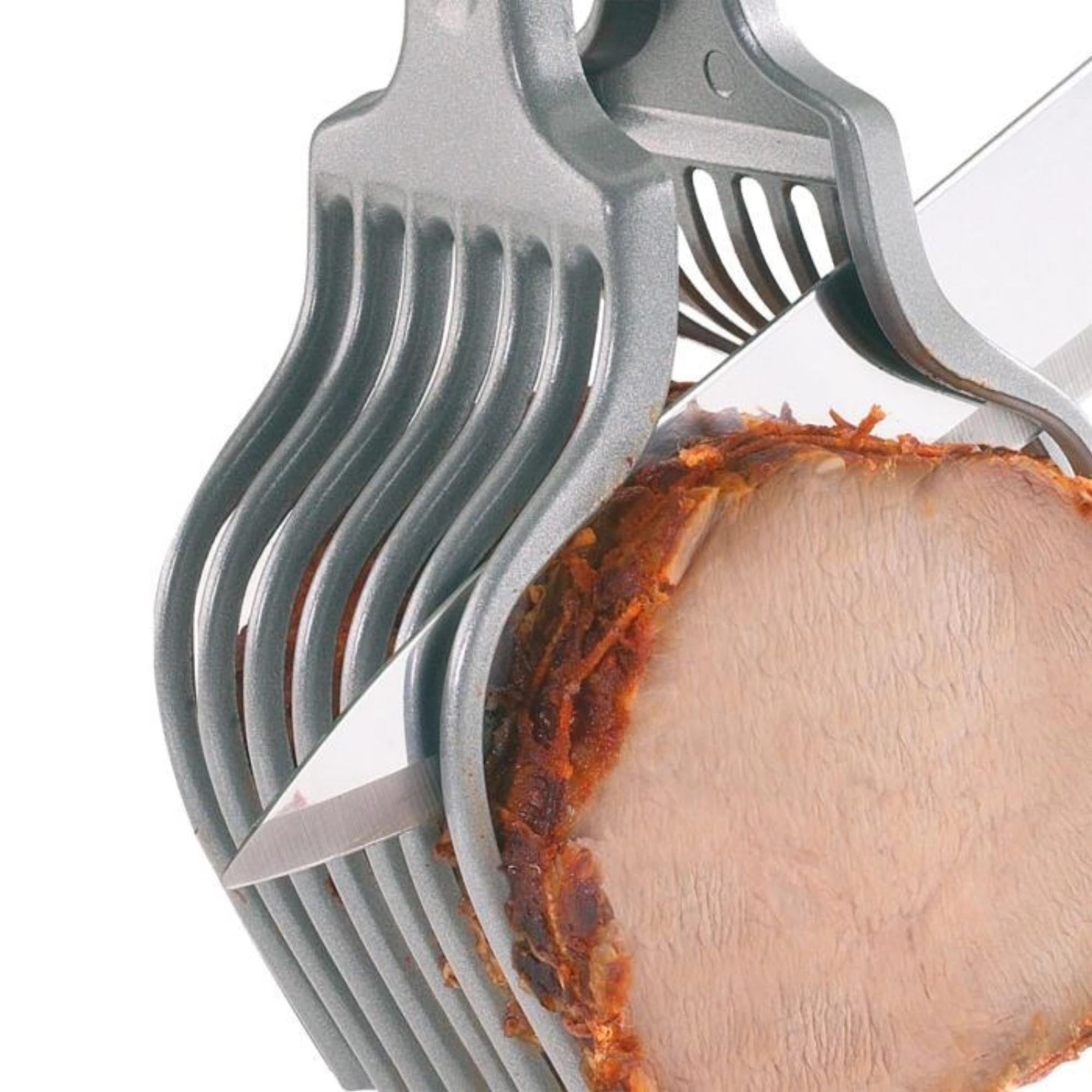 Die Retro Tranchierhilfe Tranchetta von Westmark (25,5x7,5x6,5 cm) sorgt für exakte Schnitte und ist ein praktisches Küchenwerkzeug.