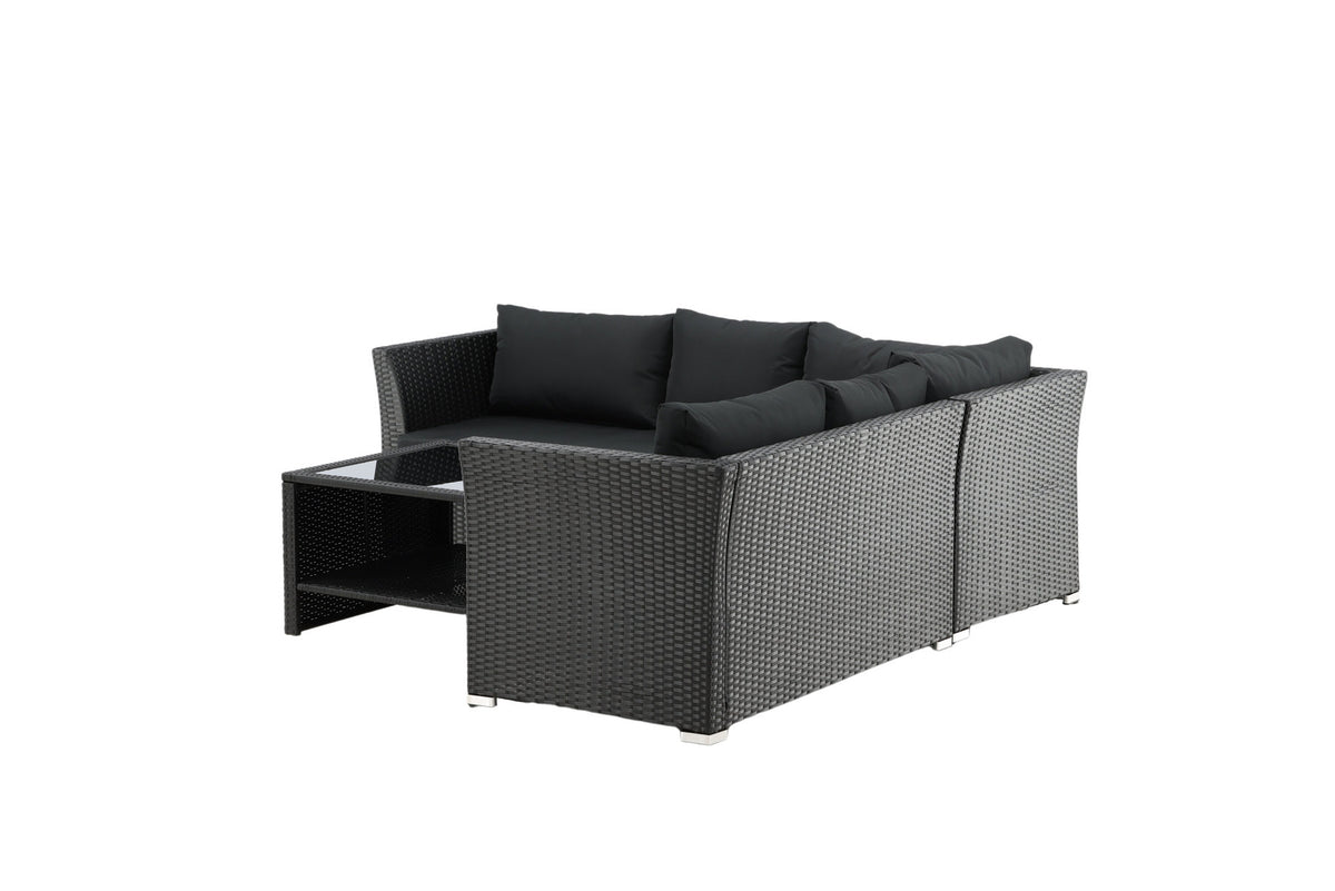 Haiti Ecksofa Outdoorset 70cm in Schwarz präsentiert im Onlineshop von KAQTU Design AG. Loungeset ist von Venture Home