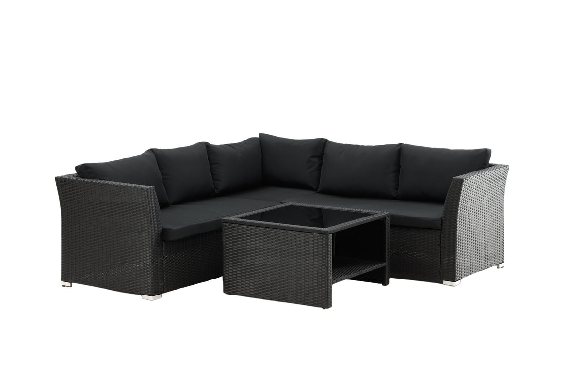 Haiti Ecksofa Outdoorset 70cm in Schwarz präsentiert im Onlineshop von KAQTU Design AG. Loungeset ist von Venture Home