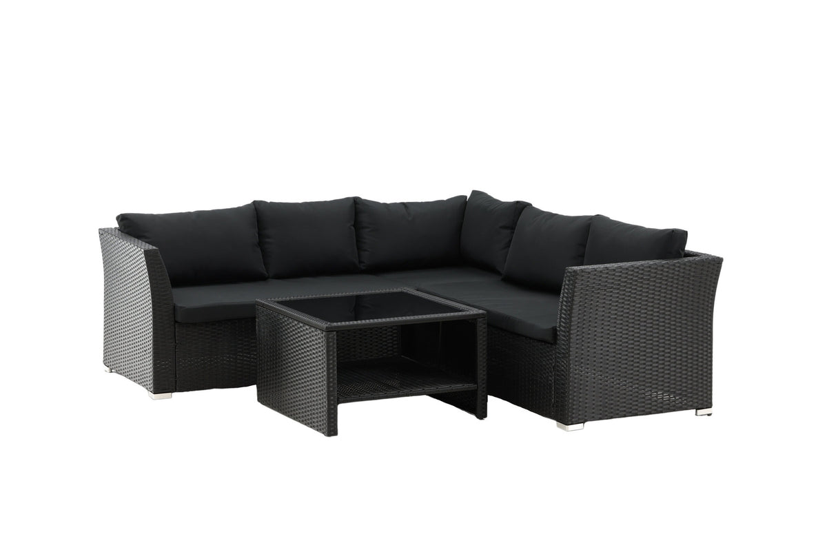 Haiti Ecksofa Outdoorset 70cm in Schwarz präsentiert im Onlineshop von KAQTU Design AG. Loungeset ist von Venture Home