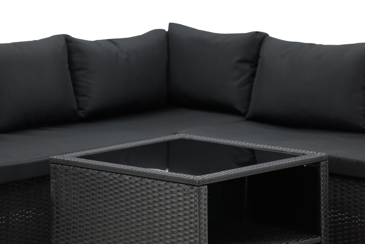 Haiti Ecksofa Outdoorset 70cm in Schwarz präsentiert im Onlineshop von KAQTU Design AG. Loungeset ist von Venture Home