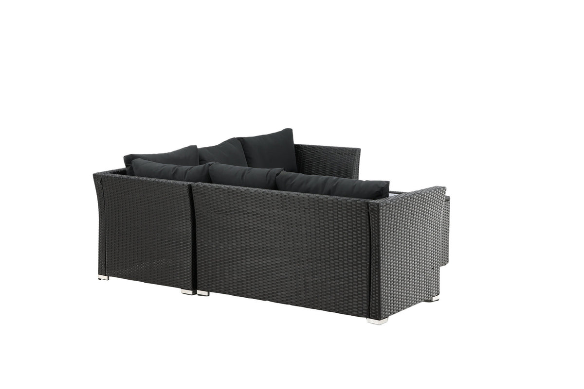 Haiti Ecksofa Outdoorset 70cm in Schwarz präsentiert im Onlineshop von KAQTU Design AG. Loungeset ist von Venture Home